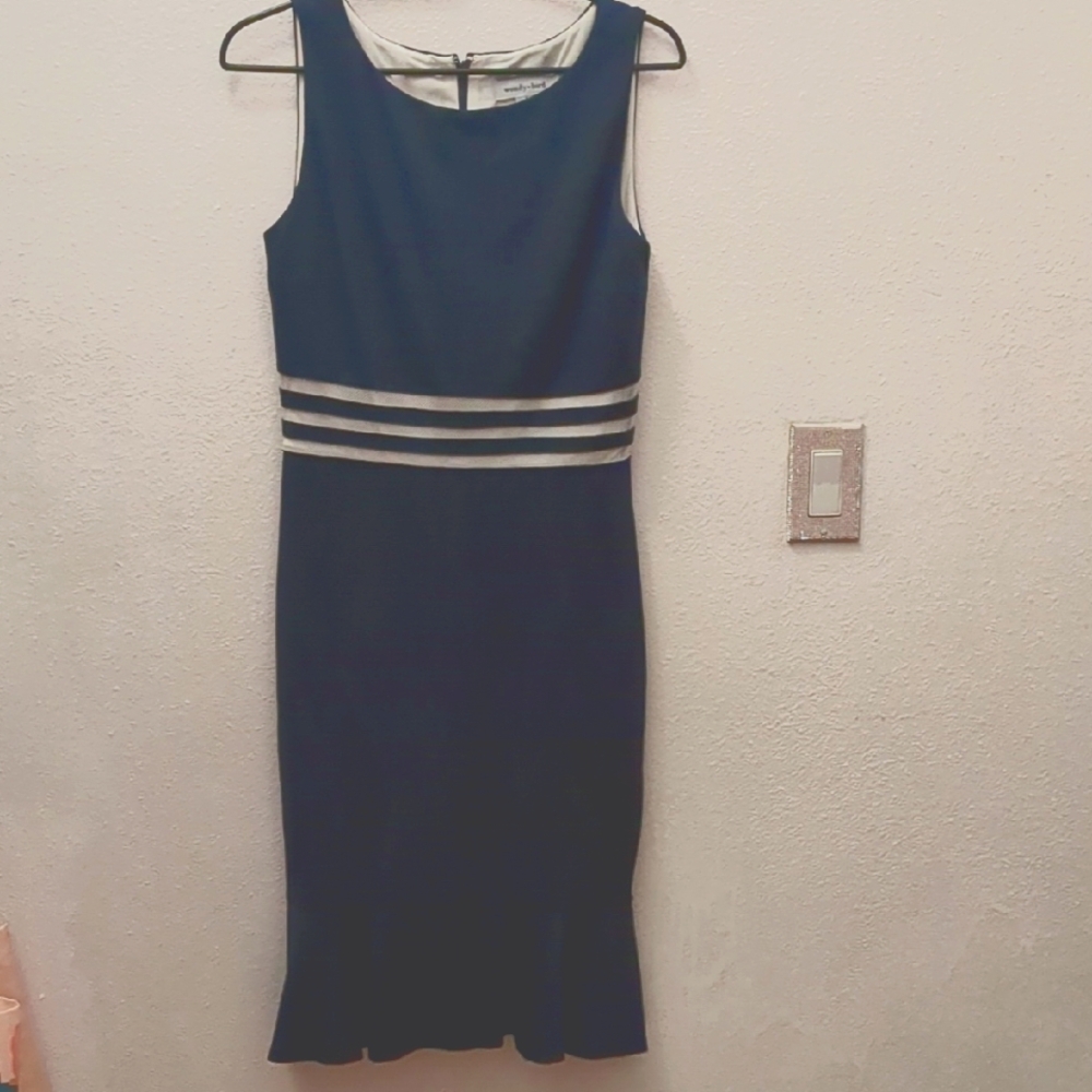 Wendy Bird navy blue fitted dress. Size 6